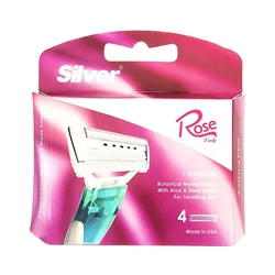 تیغ یدک سیلور مدل Rose بسته 4 عددی